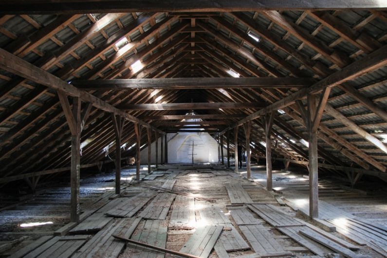 Attic - brown wooden attic