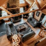 Attic Home - a living room with a wood ceiling