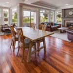 Flooring - rectangular brown wooden table and chair set