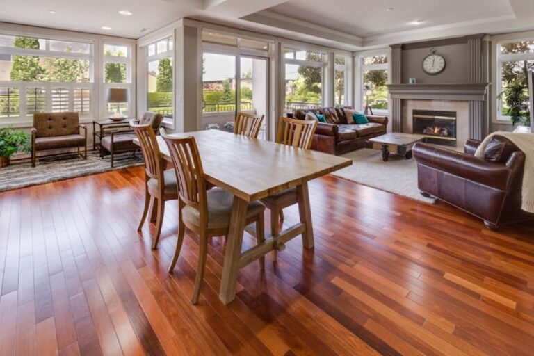 Flooring - rectangular brown wooden table and chair set