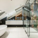 Attic Ductwork - Interior of stylish bathroom in cottage