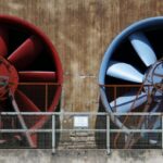 Gable Ventilation - Red and Blue Industrial Exhaust Fans